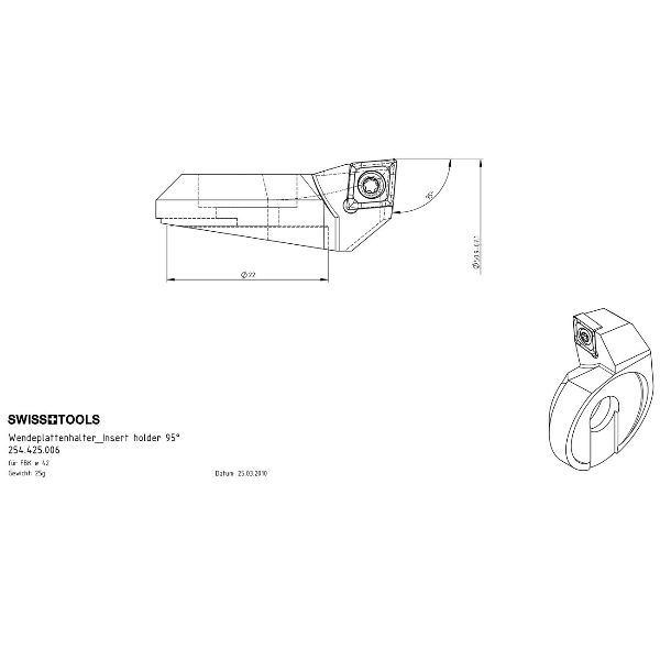 Wendeplattenhalter 5° zu Feinbohrkopf (CC.. 06 02 ..)