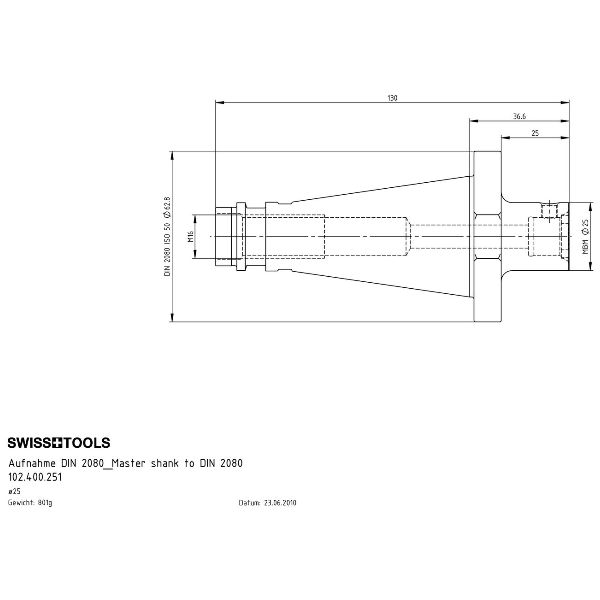 Opname DIN 2080 ISO 40 / MBM 25
