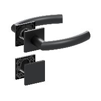Qolibri Pullbloc® ultra Drückergarnitur 1003 Quadratrosetten Black satin