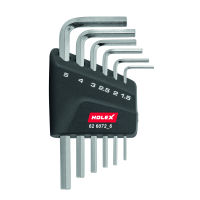 Jeu de clés mâles coudées 6 pans nickelé, Nombre de tournevis: 9