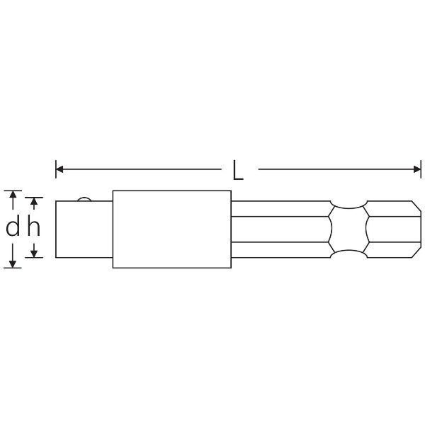 Bit-Verbindungsteil handbetätigt 6kant 1/4″ Außen-4kant 1/4″ L.50mm