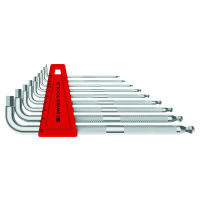 Set di chiavi maschio esagonali piegate lunghe con zigrinatura, Numero di giraviti: 9