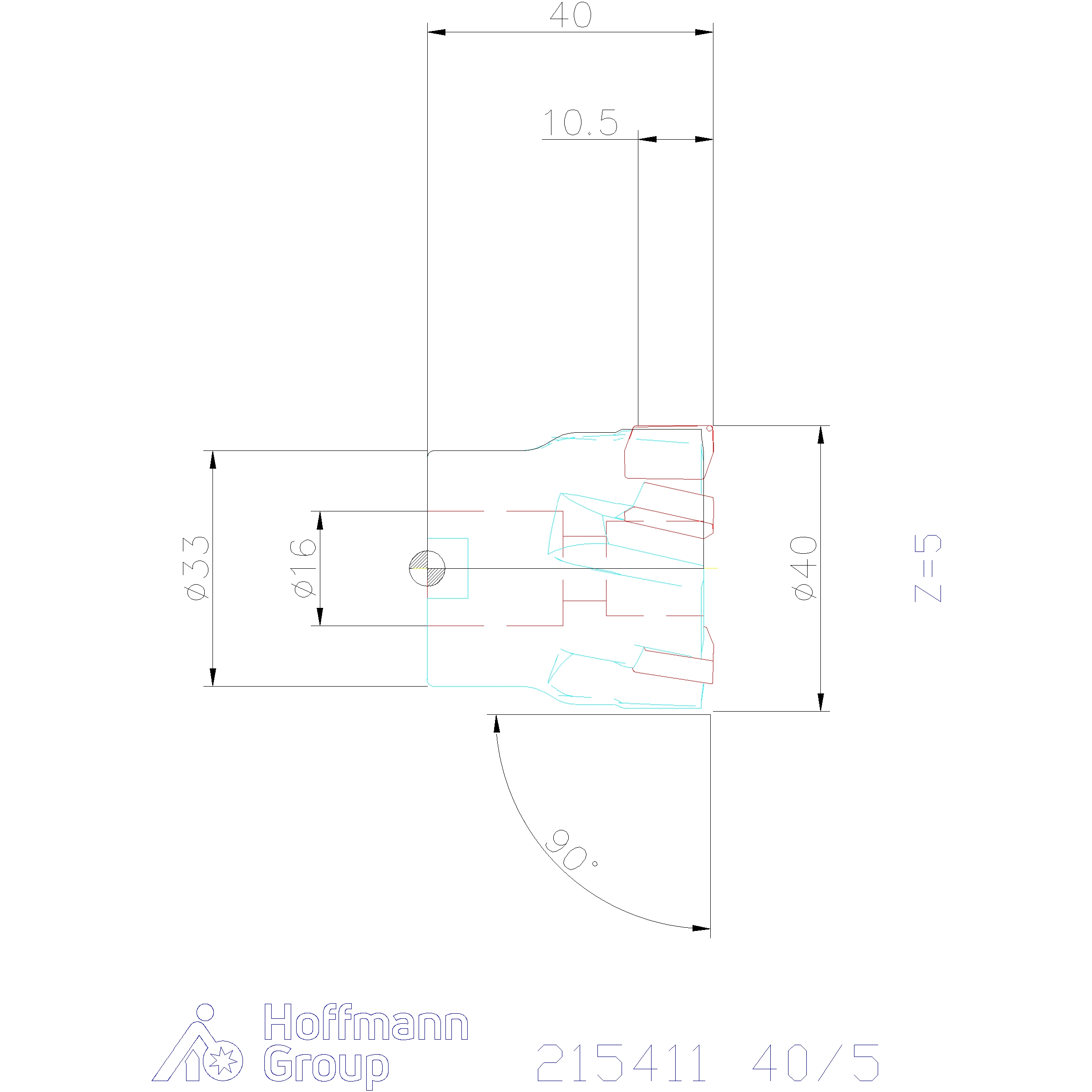 Softcut®90° Eckfräser mit Bohrung, für Wendeschneidplatten AO.., MTC