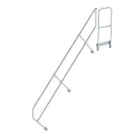 Schody s plošinou 45° druhé zábradlí 10 stupňů