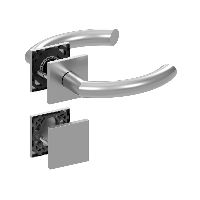 Qolibri Pullbloc® ultra Drückergarnitur 1085 Quadratrosetten Edelstahl matt