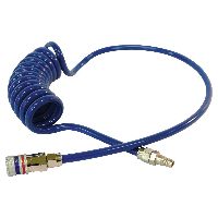 Manguera espiral de PU de 1/4 pulgada con acoplamiento de seguridad de acero eSafe ⌀ 8 × 12 mm