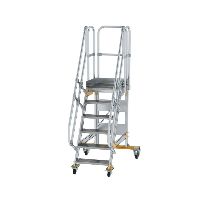 Plošinové schůdky, pojízdné 60° Šířka schůdku 600 mm 6 schůdků