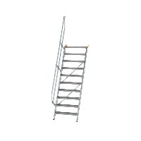Escalier 60° largeur de marche 800 mm 10 marches aluminium strié