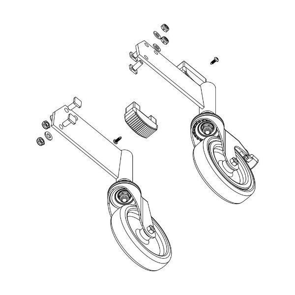Sada koleček antistatická, elektricky vodivá