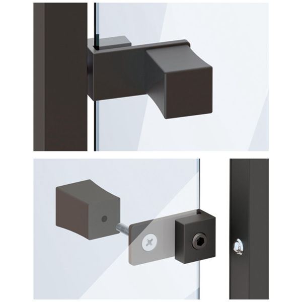 Hettich Adaptateur de porte en verre pour Boutons Cadro Acier inoxydable Optique