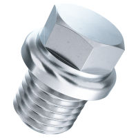 Screw plugs hexagon with collar pipe thread cylindrical without sealing ring DIN 910-steel zinc plated blue
