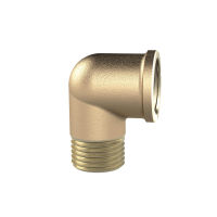 Vinkelstykke, 90°, indvendig/udvendig, G 1/4, tryk 16 bar, blank messing