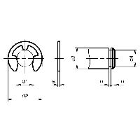 Sicherungsscheiben für Wellen DIN 6799-Federstahl schwarz