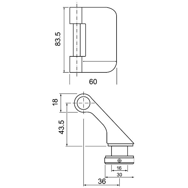SFS Élément d’ouvrant Just 3D pour portes vitrées inox brossé mat