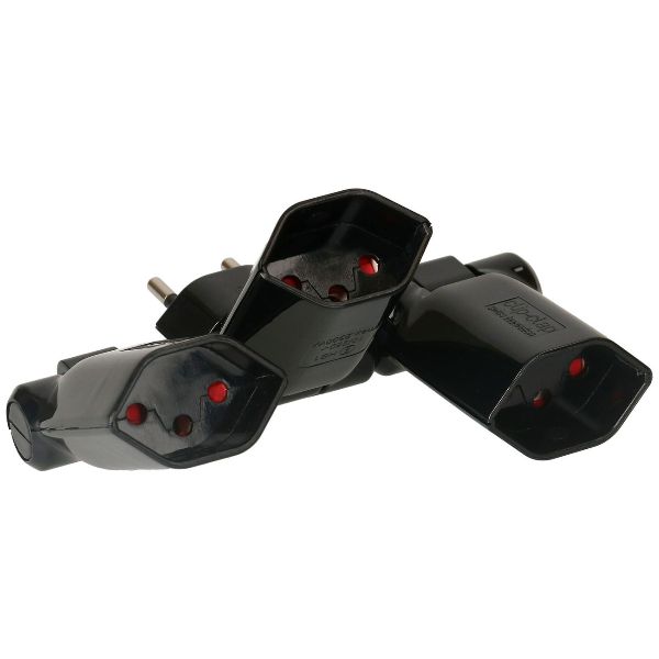 multi adaptateur clip-clap, 3x Typ 13, noir