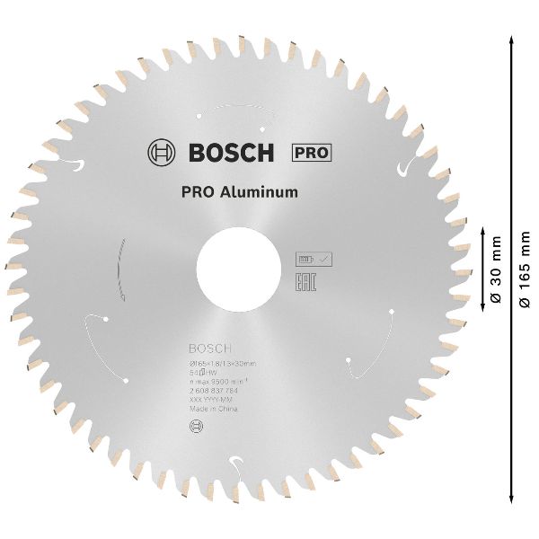 BOSCH PRO Alu cordless Circular Saw Blade, 165 x 1.8 x 30 mm