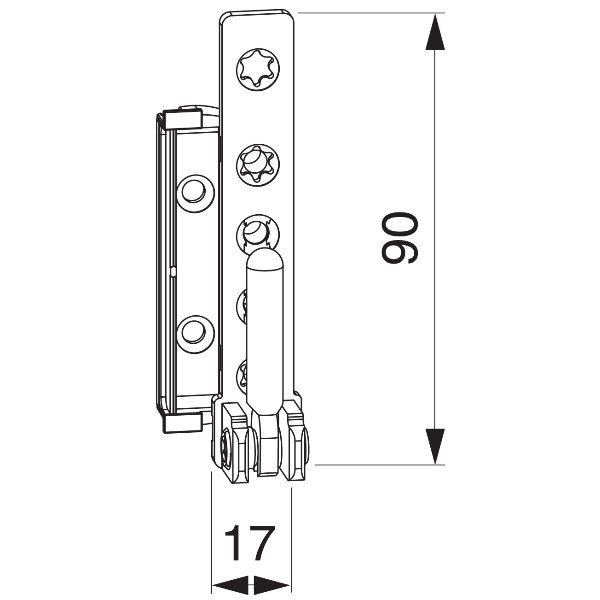 maco Palier d'angle DT 12/18 gauche argent