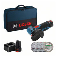 Esmeriladora angular de batería GWS 12V-76, con batería de ión litio de 2 x 2,0 Ah