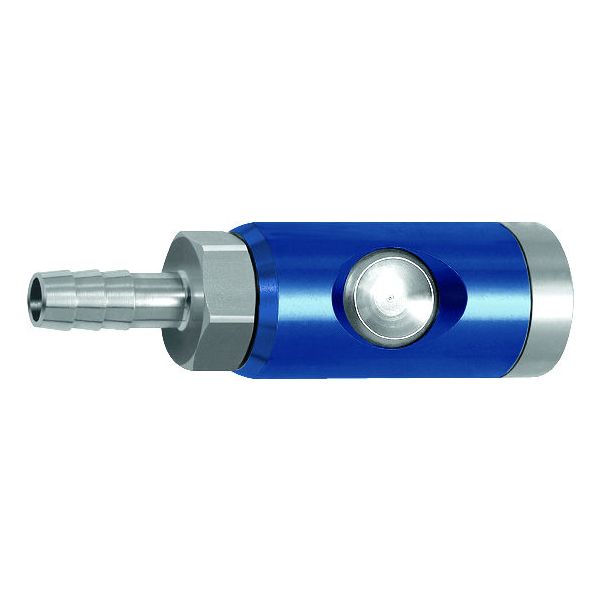 Safety coupling with hose coupling, aluminium  6 mm