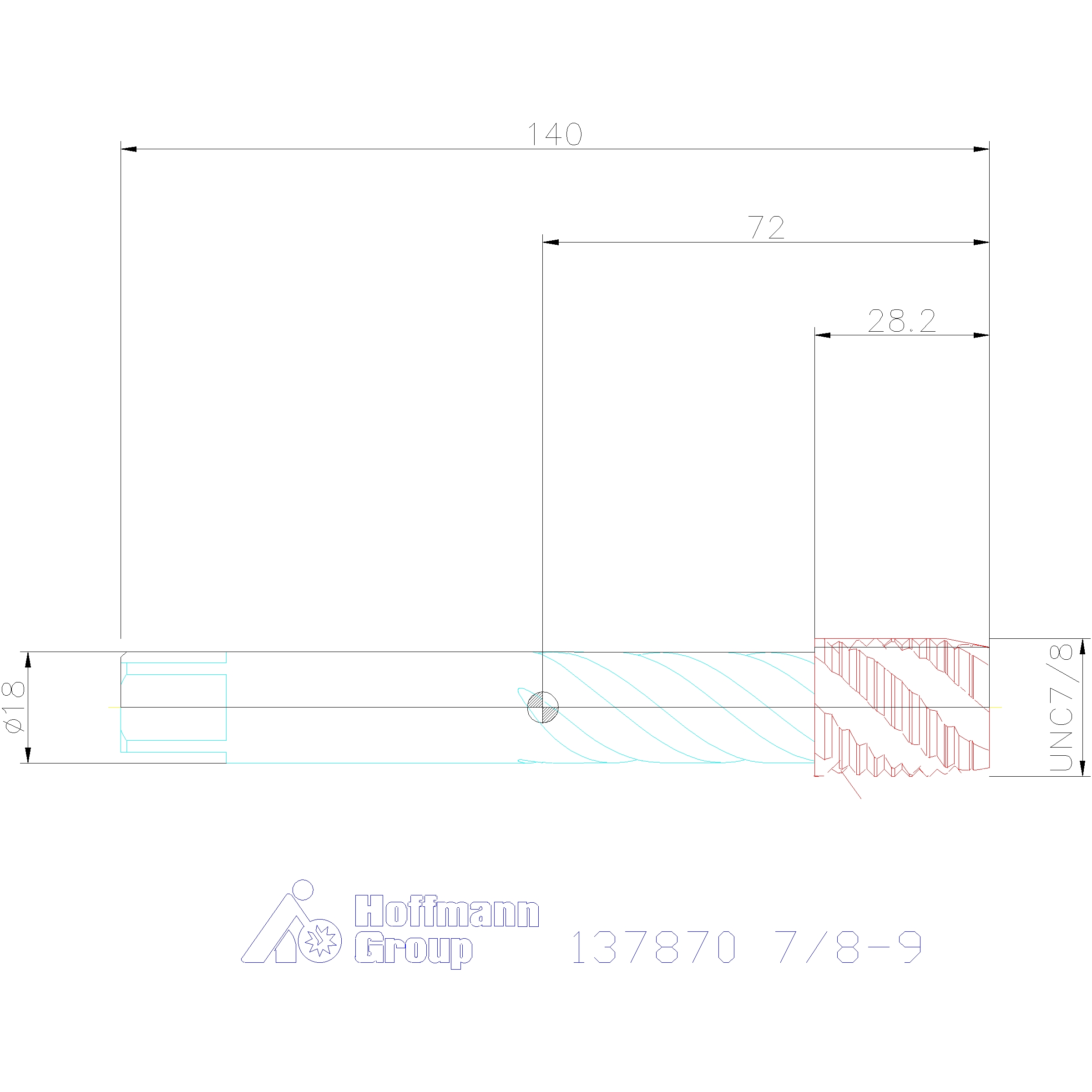 GARANT Master Tap machine tap HSS-E-PM, AlTiX, UNC: 7/8-9