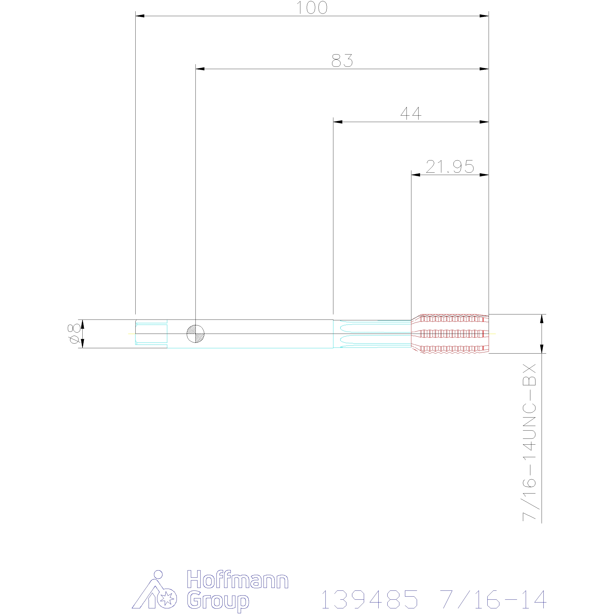GARANT Master Form Steel fluteless machine tap with oil grooves HSS-E-PM, TiAlN, UNC: 7/16-14