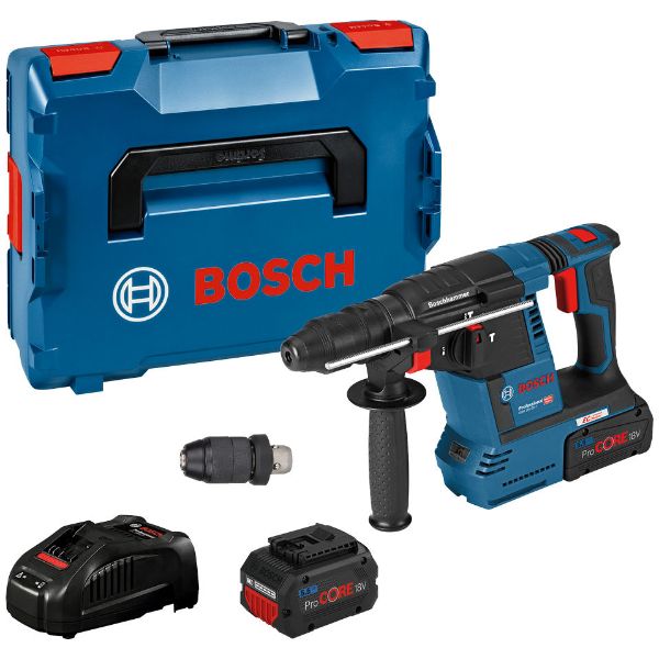 BOSCH Marteau perforateur sans fil GBH 18V-26F Professional avec 2 x batterie Li-Ion 5,5 Ah en L-BOXX 136