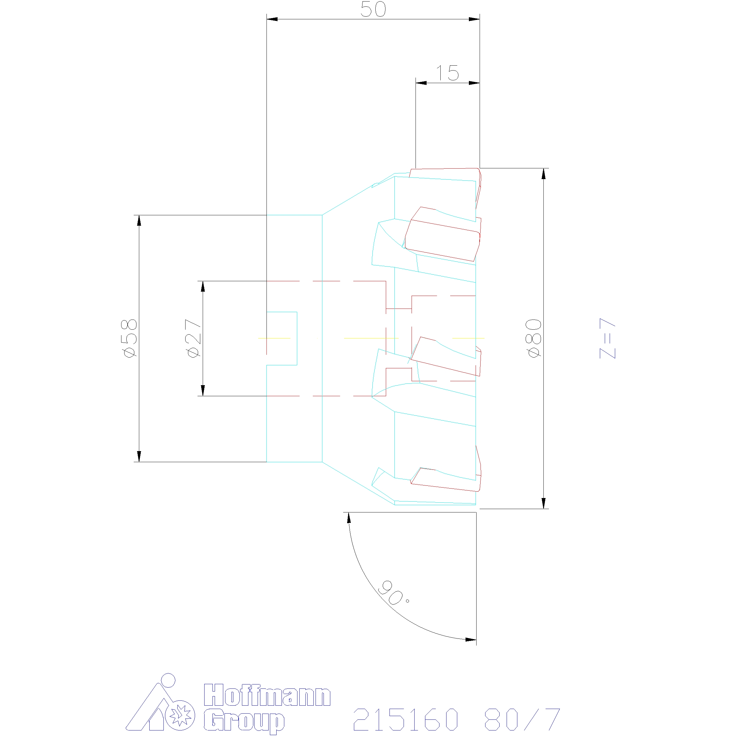 Softcut® 90° indexable face mill MTC with bore 80/7 mm GARANT