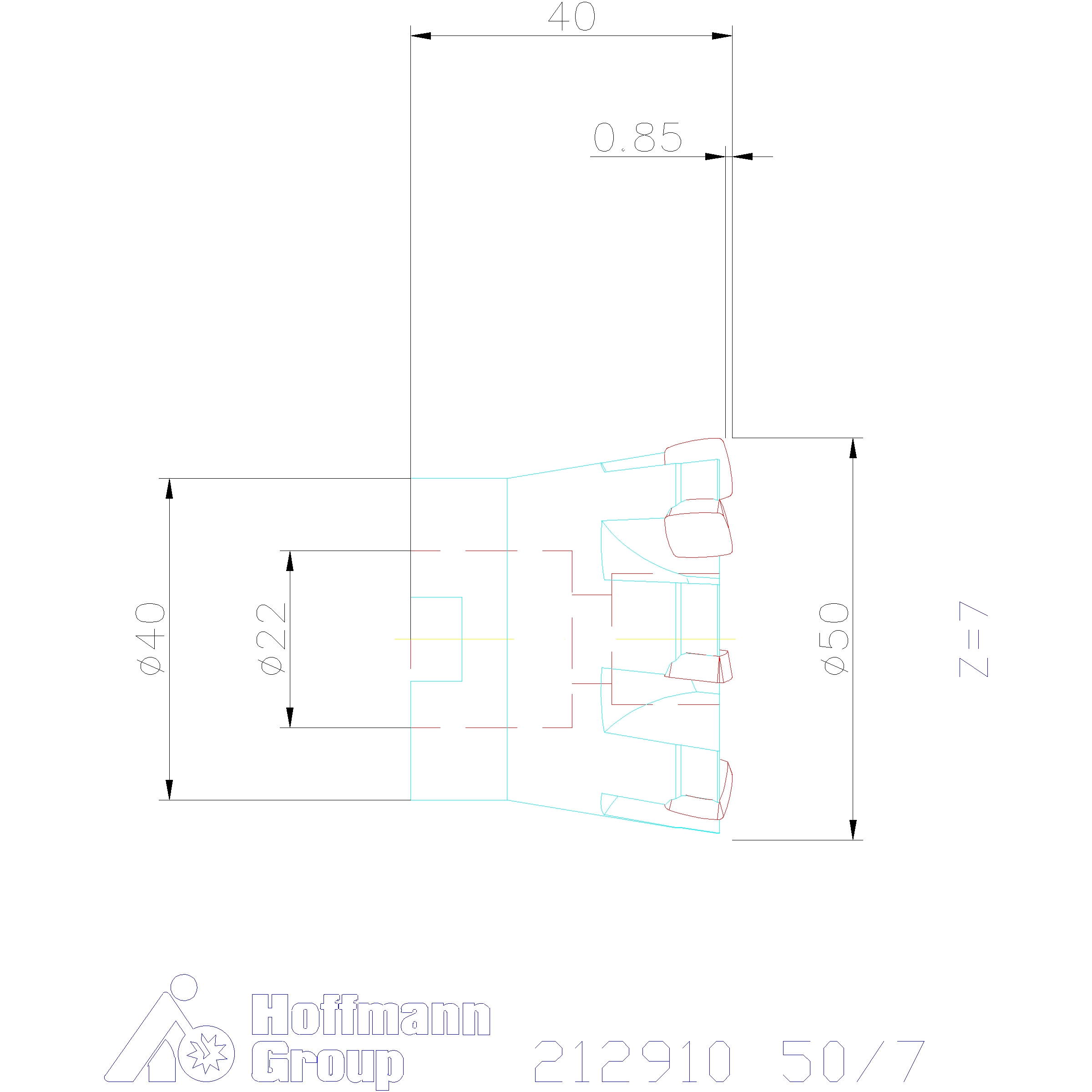 FeedKing high feed rate milling cutter with bore, for indexable inserts XD..