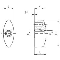 ELESA Flügelmuttern PA schwarz/Messing CT.476 FP