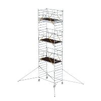 Gördülő állvány SG 1,35 x 2,45 m kinyúló résszel és dupla platformmal Platform magassága 7,55 m