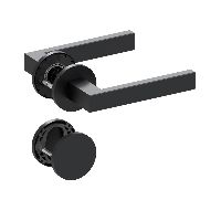 Qolibri Pullbloc® ultra Drückergarnitur 1040 Rundrosetten Black satin