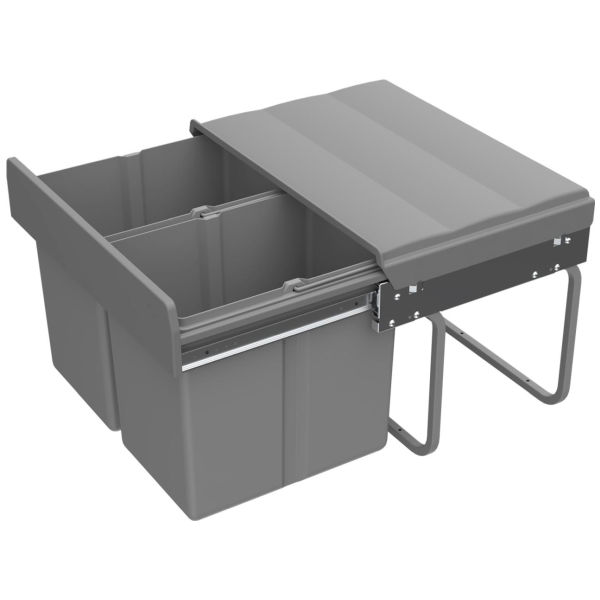 Hettich Bin.it Espace 2x15 L Extensible sortie compl. l. du korp. au moins 500 mm gris