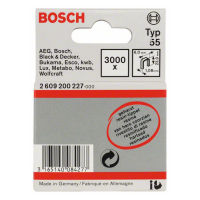 Smalrygget hæfteklamme type 55, harpiksbelagt 6 x 1,08 x 23 mm, pakke a 3000 stk.