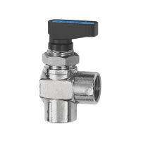 Úhlová mini kulová armatura, montáž do rozvaděče, mosaz chromovaná, G 1/8 IG