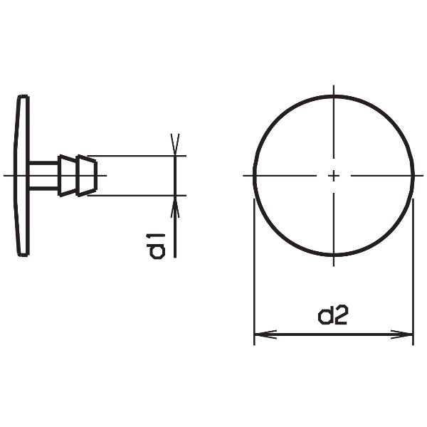 Universal cover caps to T25 plastic white