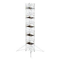 Gördülő állvány SG 1,35 x 1,80 m kinyúló résszel és dupla platformmal Platform magassága 11,47