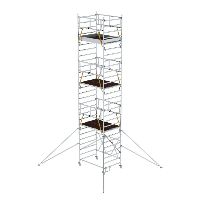 Összecsukható állványzat SG 1,35 x 1,80 m stabilizátorokkal Platformmagasság 7,12 m