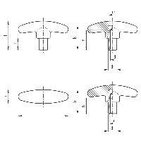 ELESA T-Griffe DP sw/St brüniert L.152