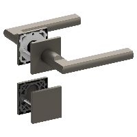 Qolibri Slidebloc® ultra Drückergarnitur 1025 Quadratrosetten Titan satin