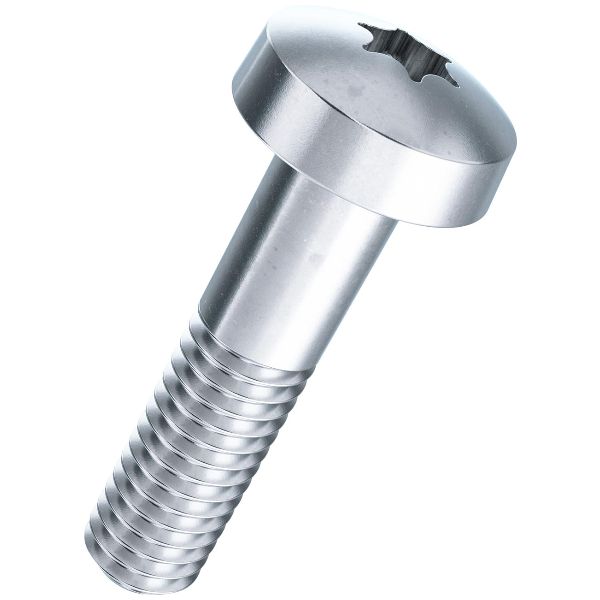 Slotted pan head screws hexalobe ISO 14583-04.8 zinc plated blue M3x40 mm