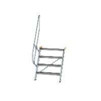 Escalier 60° largeur de marche 800 mm 4 marches aluminium strié