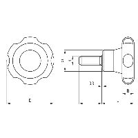 ELESA Sterngriffe DP sw/Stahl zn VL.155 p