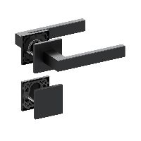 Qolibri Pullbloc® ultra Drückergarnitur 1040 Quadratrosetten Black satin