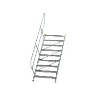 Schodiště 45° šířka stupně 1000 mm 9 stupňů hliníkové rýhované