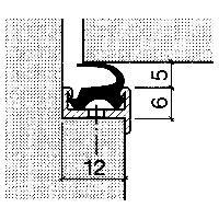 HEBGO Halteprofil 144 12x6mm Aluminium zum Aufschrauben