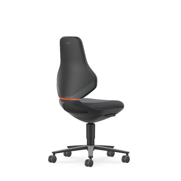 Arbeitsdrehstuhl TEXON, Supertec, mit Rollen, niedrig, Sitzfarbe: BLACK