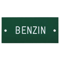 Metall-Plakette zu Benzinkanister