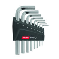 Jeu de clés mâles coudées 6 pans nickelé, Nombre de tournevis: 8