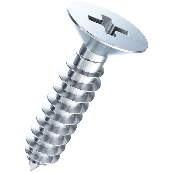 Vis à tôle à tête fraisée CF H DIN 7982C-acier zingué bleu