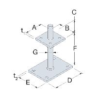 Base colonna in acciaio inox, PPB zincato a caldo